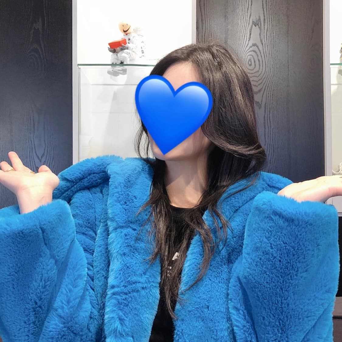 jakke 블루 퍼 자켓 M 상품이미지4