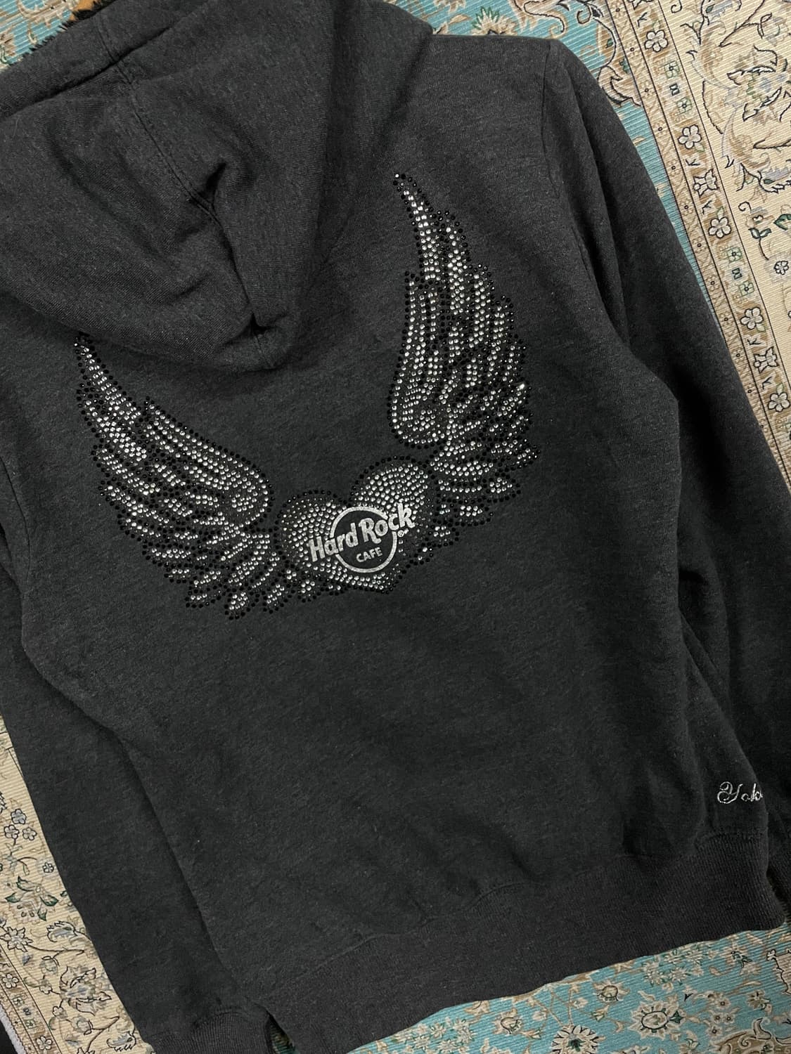 하드락카페 비즈 Y2K 큐빅 딱붙 후드집업1686 상품이미지5