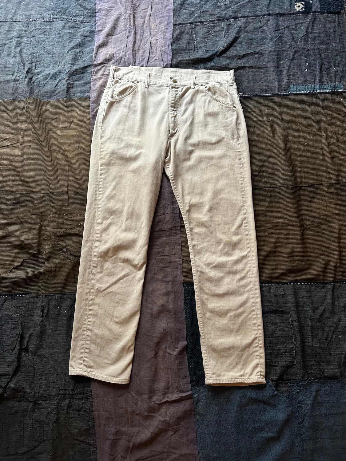 60s 70s USA LEE 200Z White Denim Pants 상품이미지1