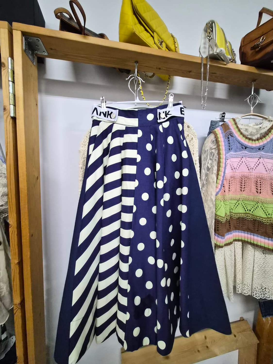 자라 크로쉐 니트. blank 도트 스트라이프 스커트 상품이미지6