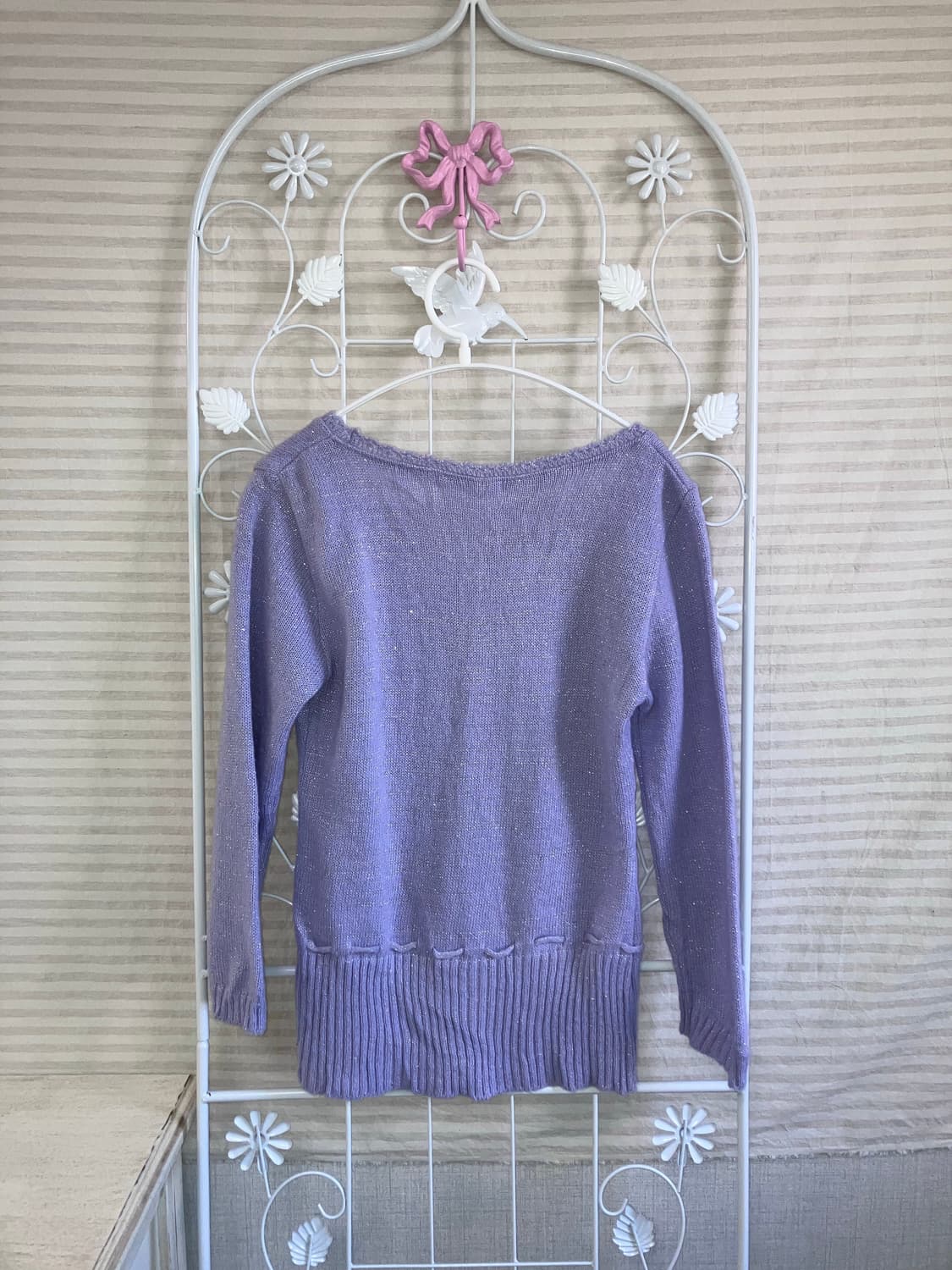 빈티지 라벤더 퍼플 트윙클 니트 y2k 스트릿 갸루 펑키 일본빈티지 상품이미지2