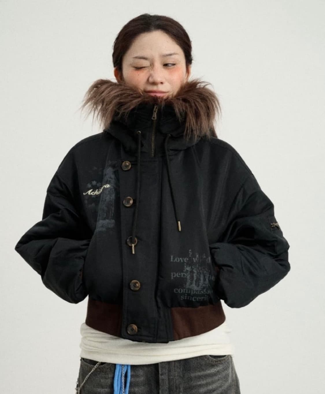 아키하라 퍼 헤이즐넛 숏점퍼 s 상품이미지1