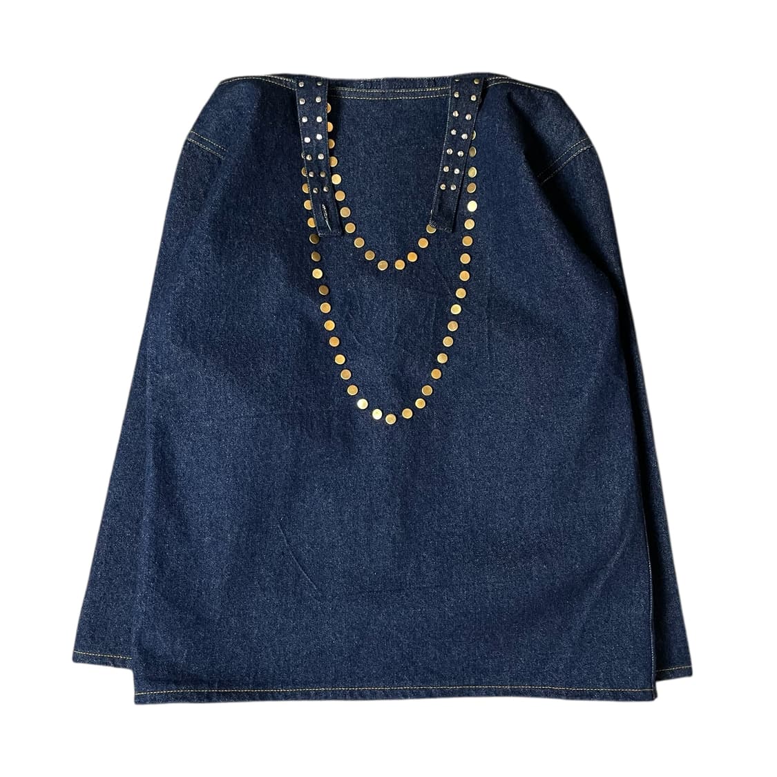 RENOMA 진청 스터드 큐빅 데님 오프숄더 상의 상품이미지1