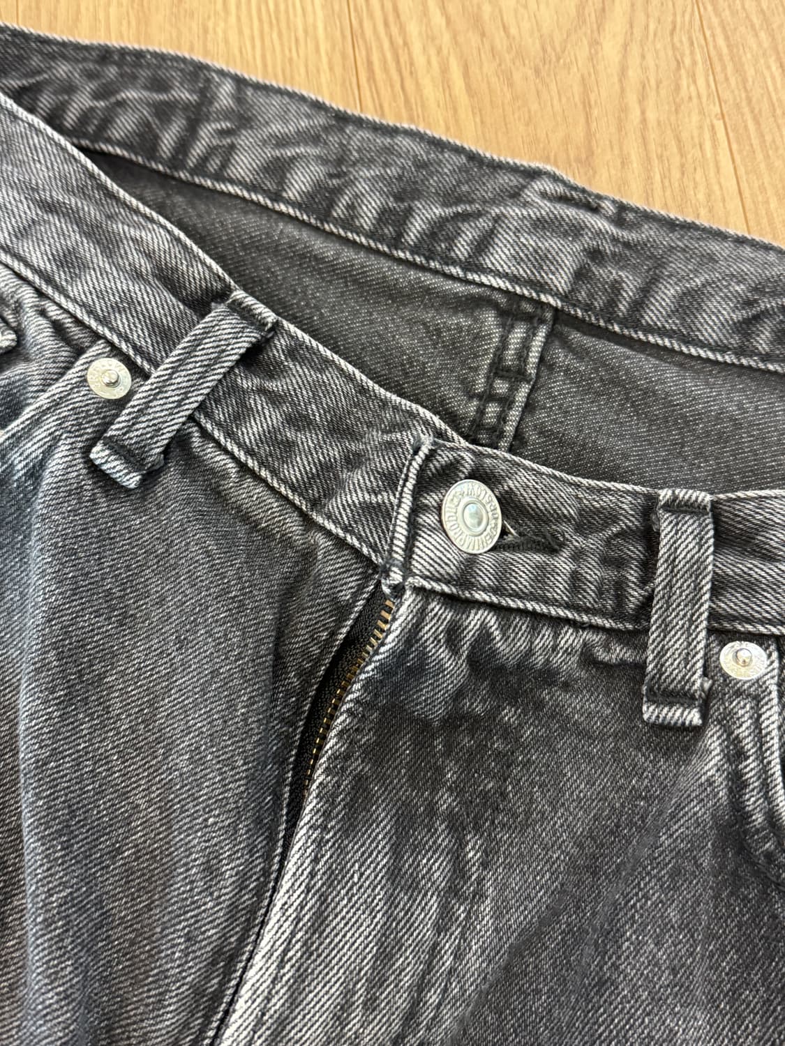 오어슬로우 100 슈퍼대드핏 데님 팬츠 - 흑청 M사이즈 상품이미지4