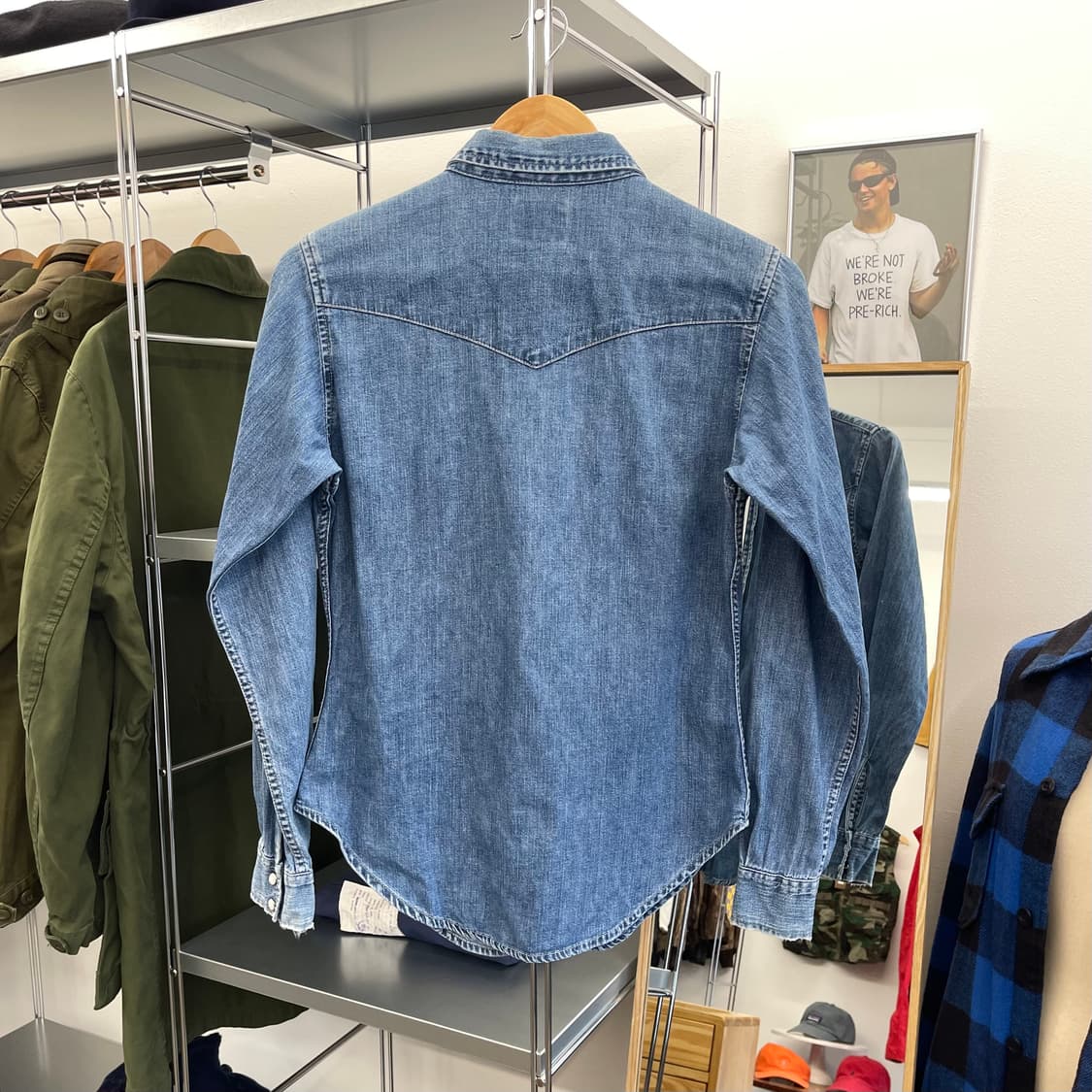 90s 리바이스 우먼스 데님 웨스턴 셔츠 (S) 상품이미지3