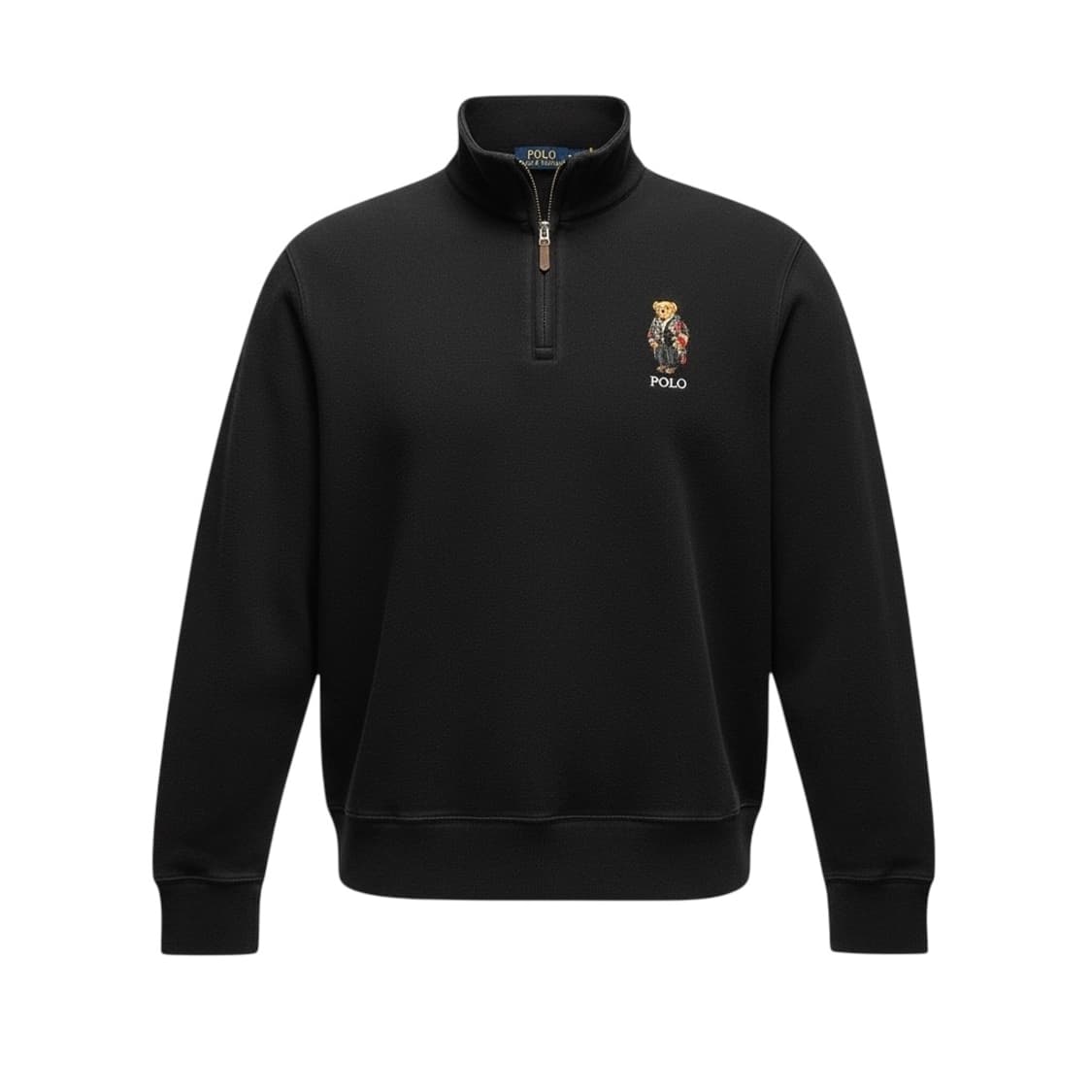 신형 QR라벨 폴로 랄프로렌 베어 블랙 반집업 니트 상품이미지2