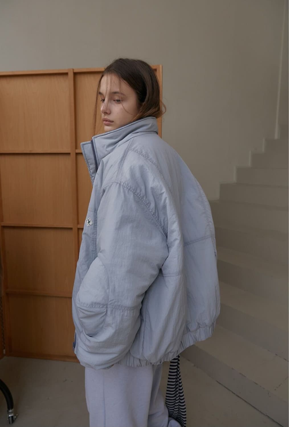 노컨텐츠 윈터 점퍼 라이트그레이 패딩 자켓 상품이미지2