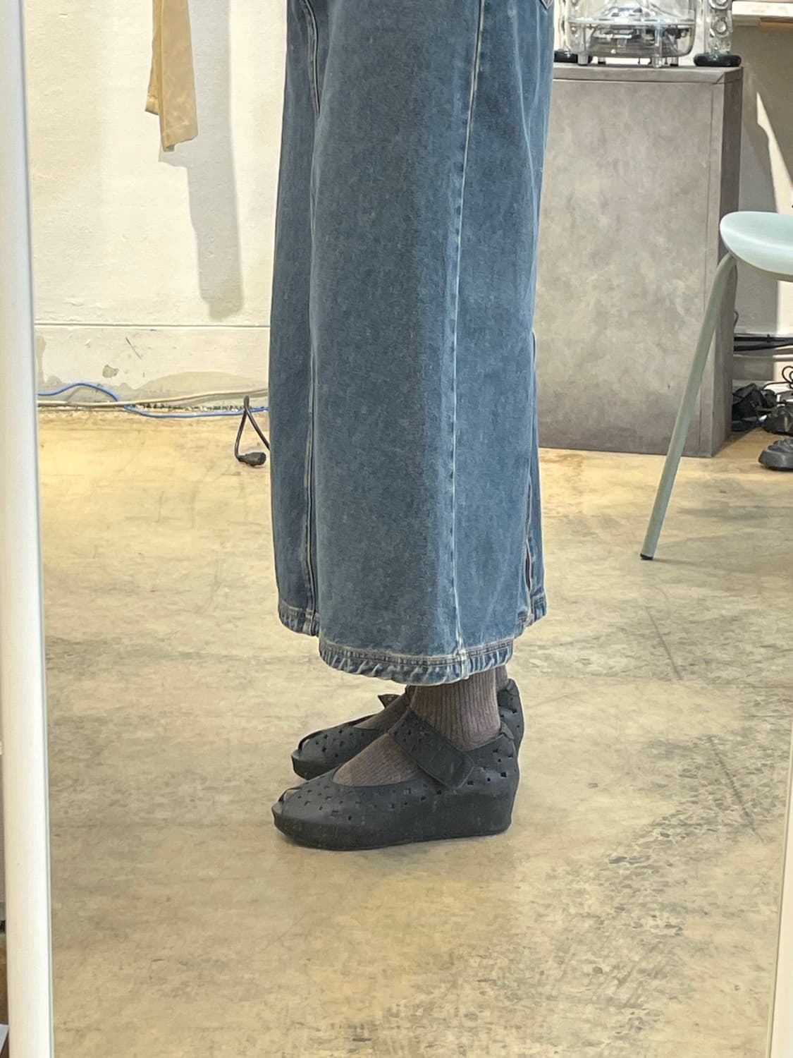 가죽 플랫폼 샌들 (225) 상품이미지5