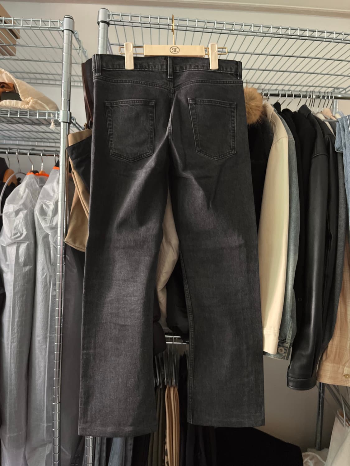 선플라워 5038 708 스트레이트 블랙 워싱 데님 30X32 (수선) 상품이미지2