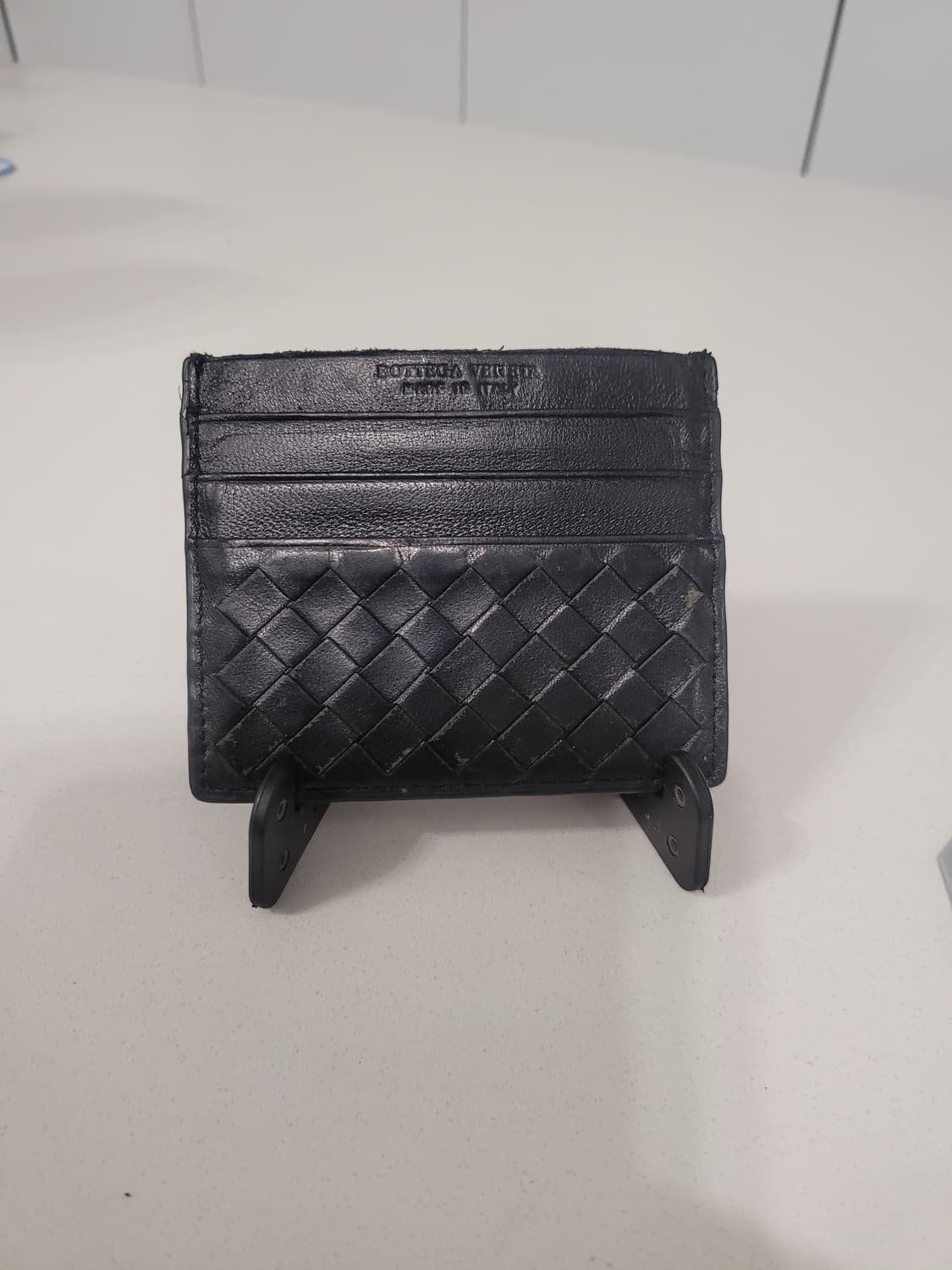 [정품] 보테가 베네타 6슬롯 카드지갑 블랙 (인트레치아토)
 상품이미지1