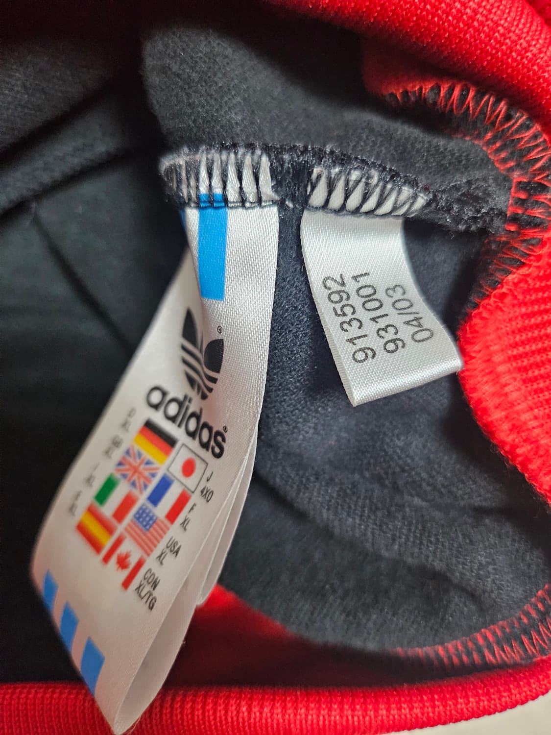 아디다스 블랙/레드 져지 집업 상품이미지7