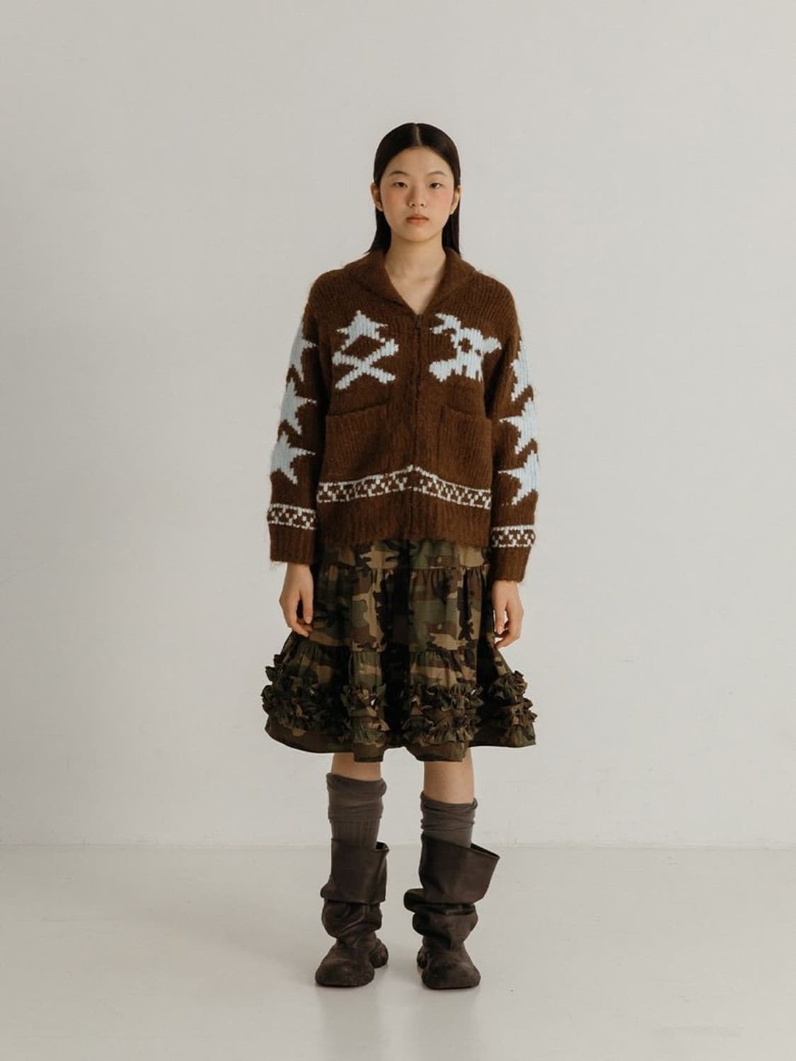 [PLZPROJECT/플리즈프로젝트] Camo frill skirt 상품이미지2