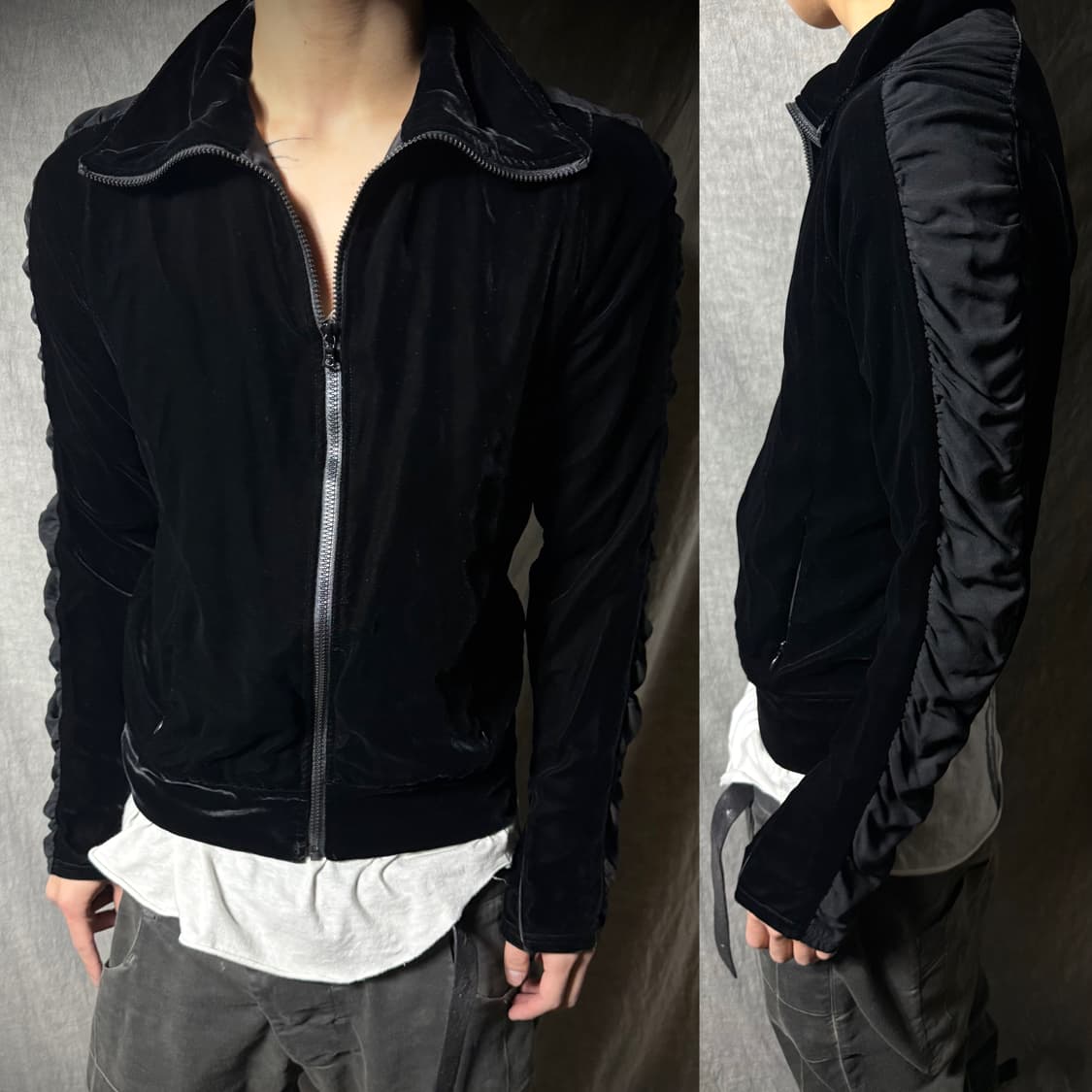 Ripvanwinkle Velour Gathered Arm Zip  상품이미지1