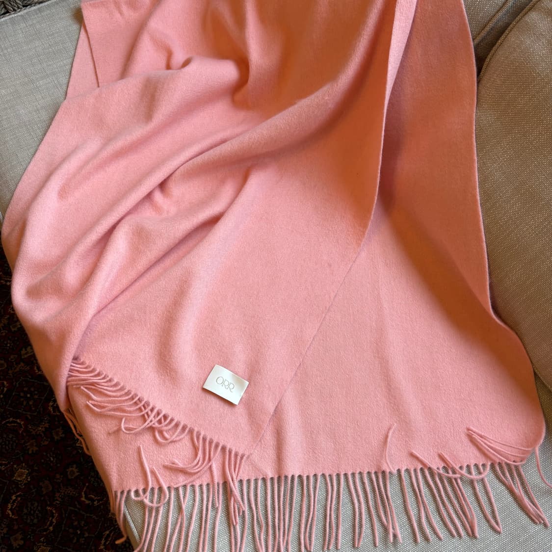 오르 ORR 램스울 프린지 머플러 - 코랄핑크 상품이미지5