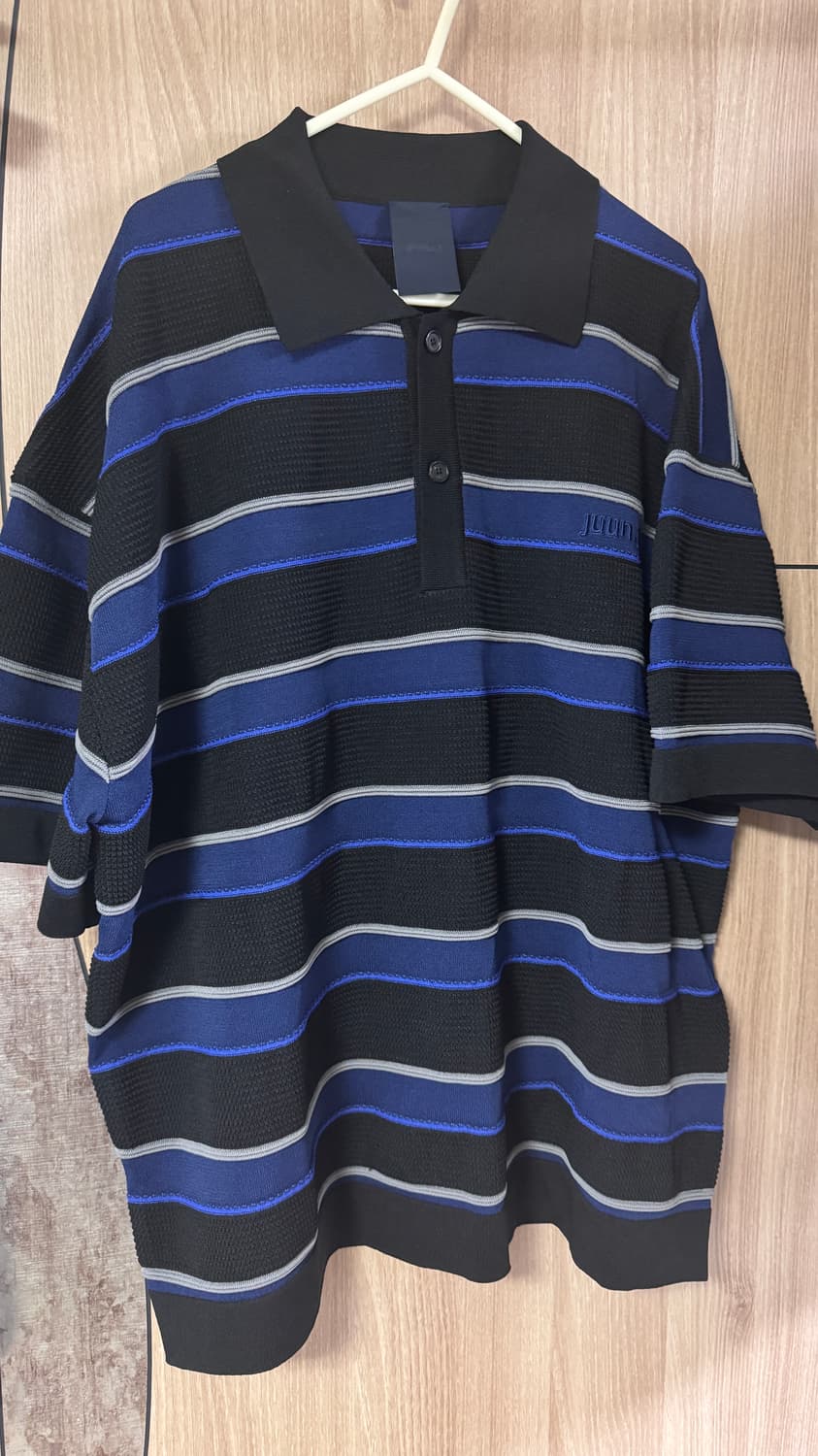 준지 26년 티칼라 니트 숏슬리브 블루 s 상품이미지1