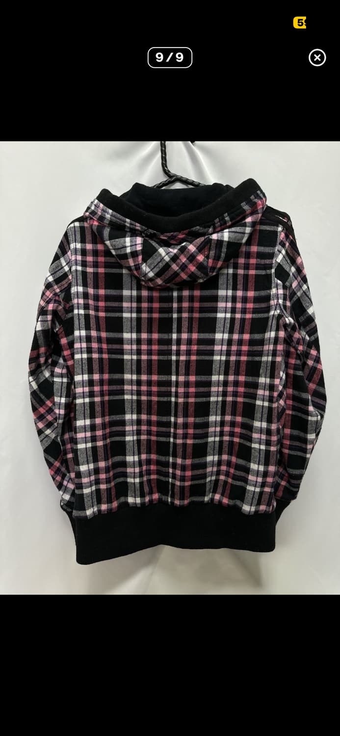 일본빈티지 핑크체크 투웨이 후드집업 상품이미지7