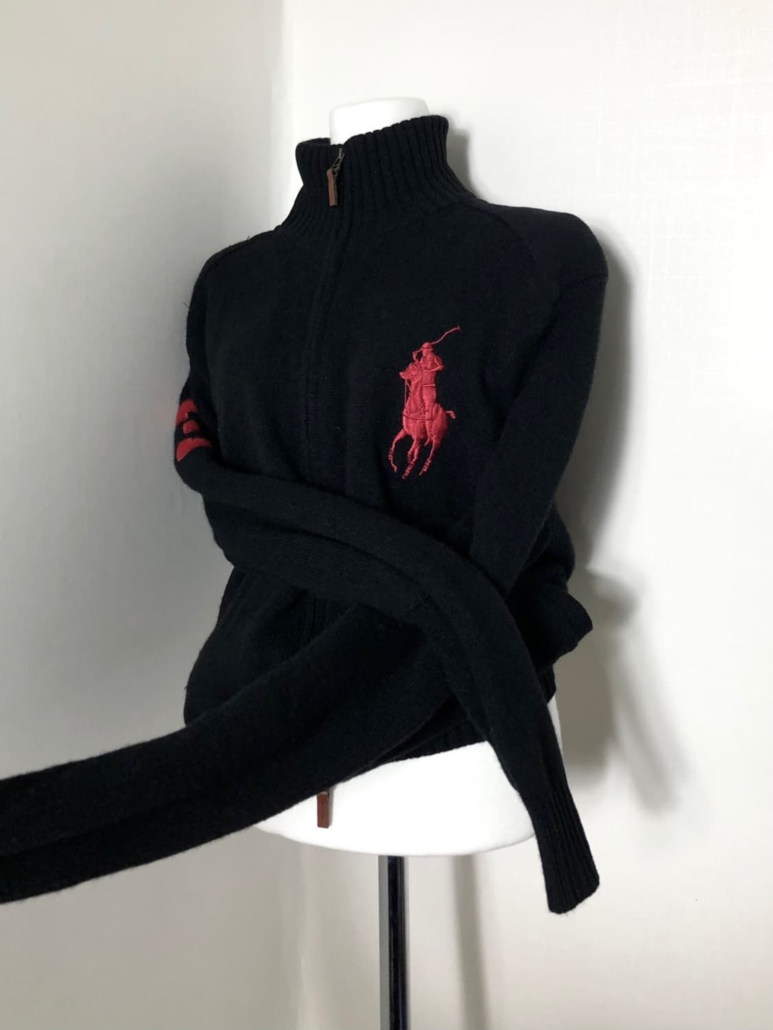 폴로 빅포니 블랙 니트집업  상품이미지1
