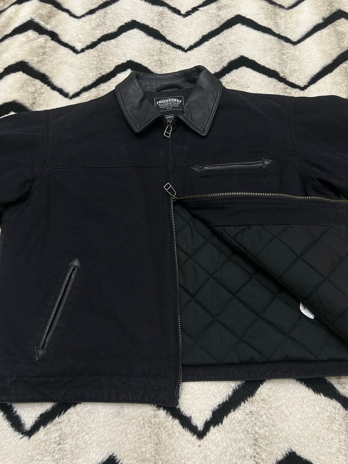 [M]프리즘웍스 헤비 컨버스 디스트로이드 워크자켓/블랙 상품이미지3