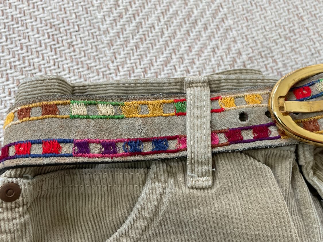 빈티지 에스닉 자수 골드버클 벨트  상품이미지5