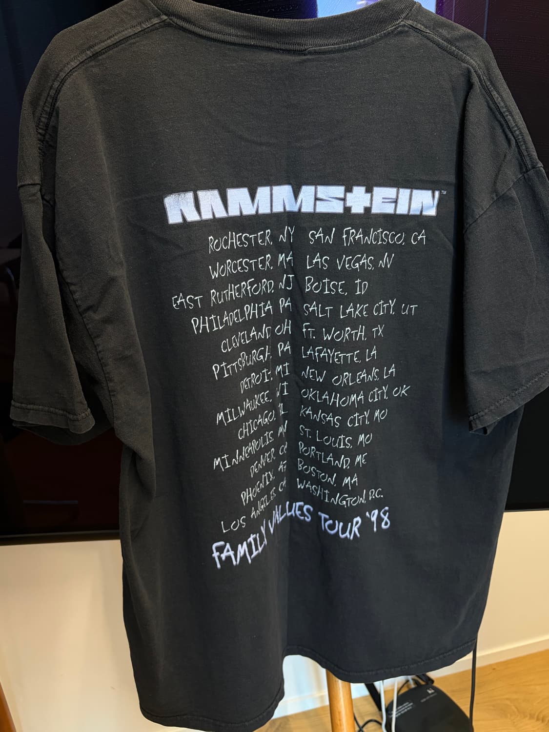 람슈타인 Rammstein 1998 투어 빈티지 티셔츠 90s 상품이미지4