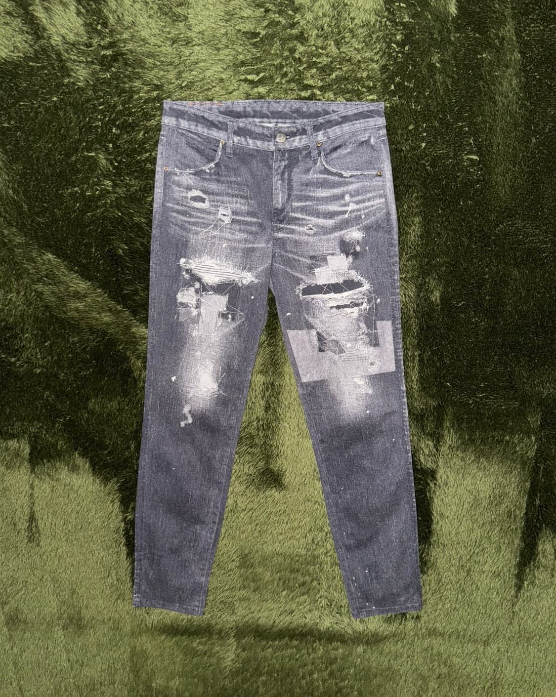 [M] Lee 리 MADE IN JAPAN 리페어 프린트 코튼 팬츠 상품이미지1