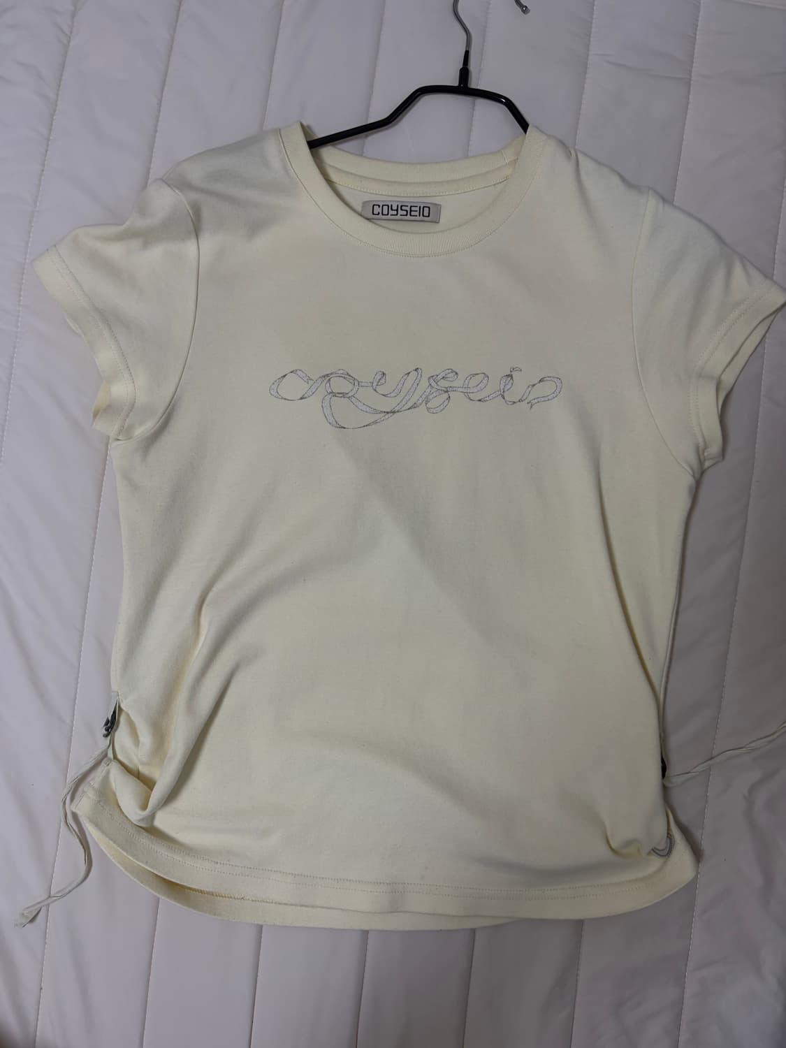 Coyseio Ribbon Side Strap T-Shirt Yellow 상품이미지7