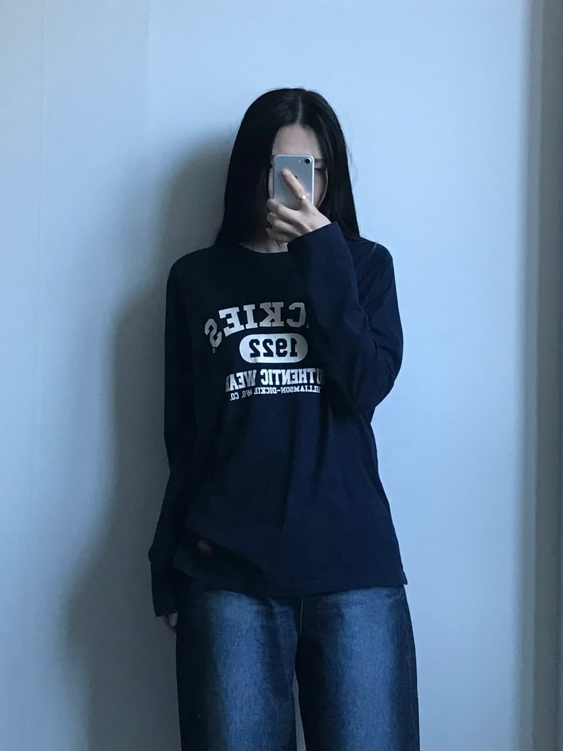 디키즈 스펠아웃 네이비 롱슬리브 긴팔티 상품이미지1