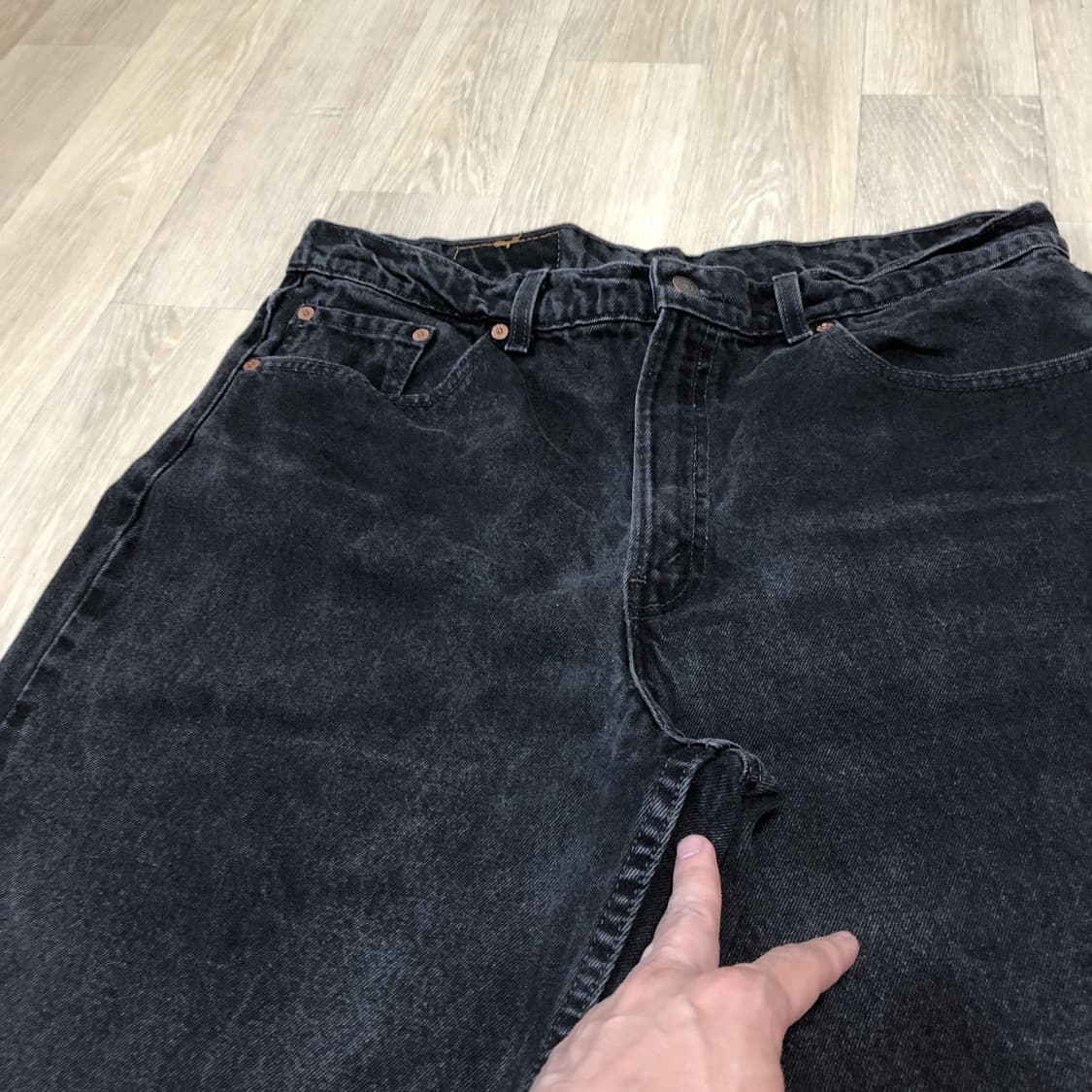 (34) 90's 리바이스 Levi's 미국 550 릴렉스드핏 흑청 데님 상품이미지2