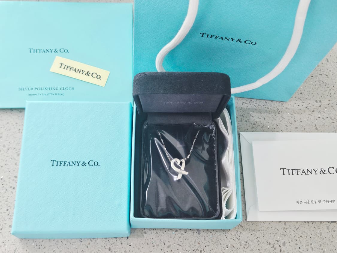 [다이아버전] 티파니앤코 러빙하트 실버 목걸이 미사용급 풀세트 [정품] 상품이미지6