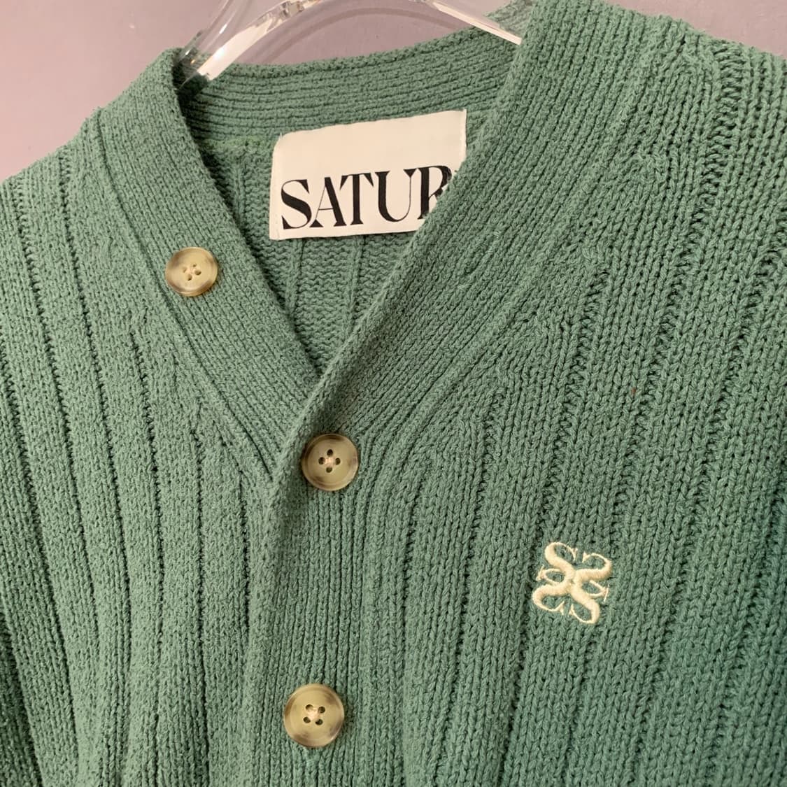 S SATUR 세터 여성 파로 오버 사이즈 부클 니트 가디건 상품이미지4