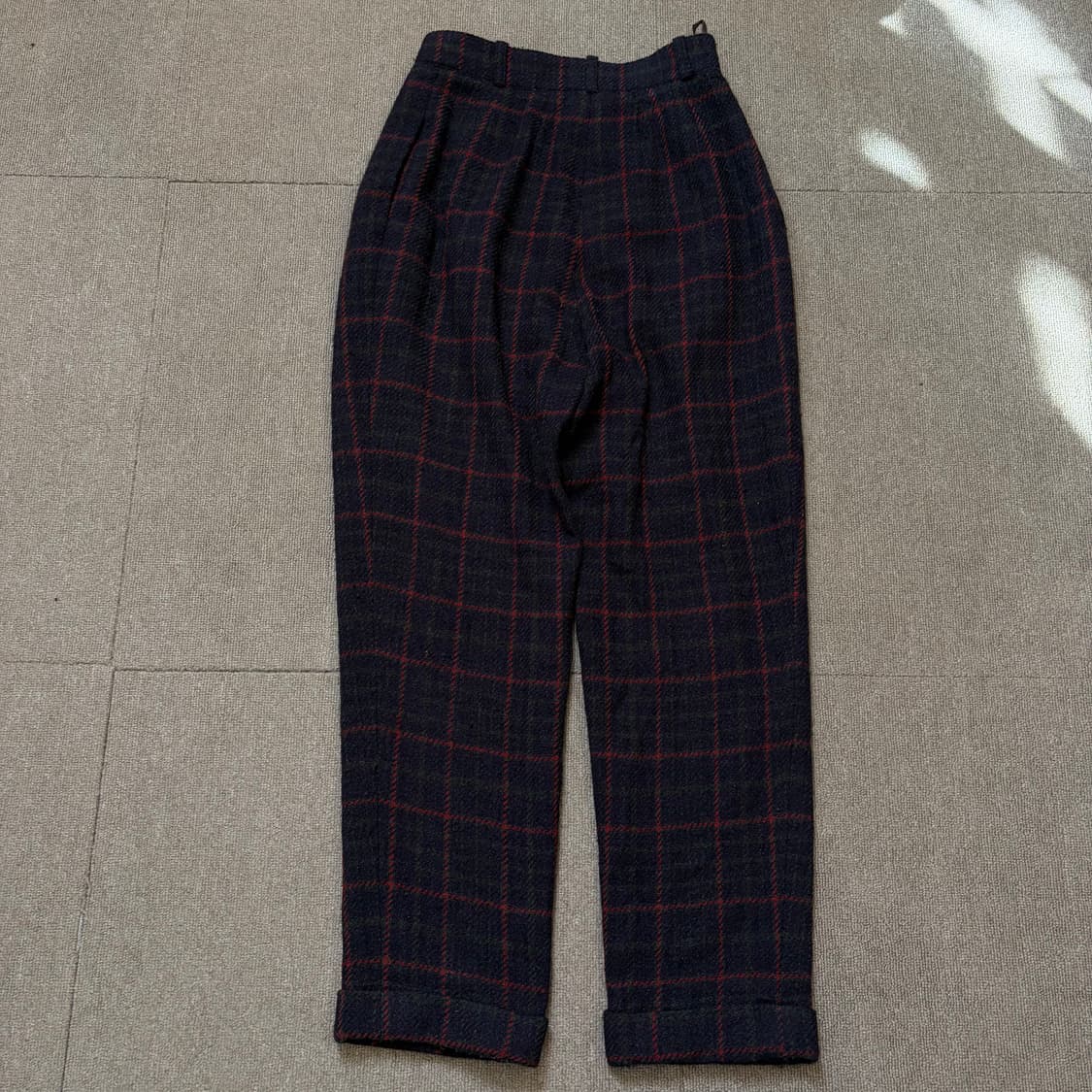 hermes 에르메스 빈티지 우먼스 하이웨스트 체크 슬랙스  상품이미지9