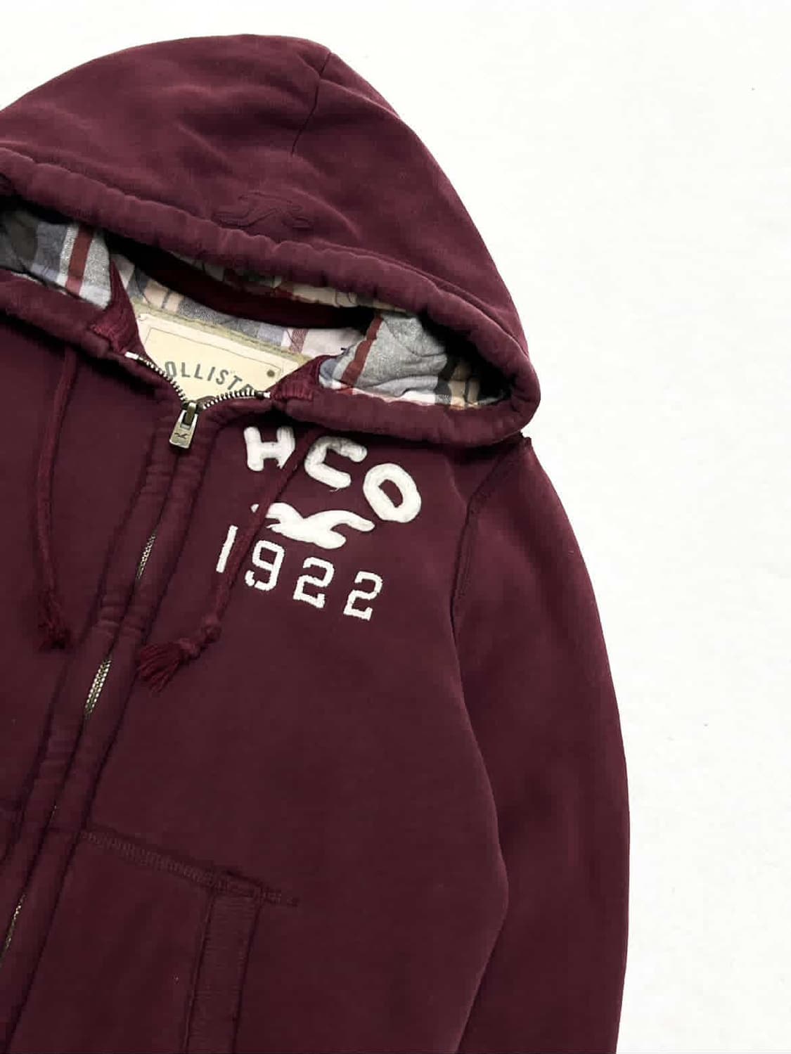 홀리스터 버건디 헤비스웻 후드집업 상품이미지7