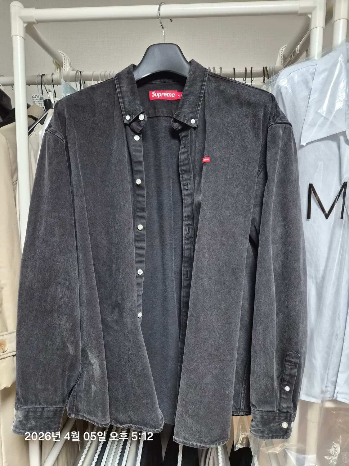 24Ss 슈프림 스몰박스 셔츠 워시드 블랙 상품이미지1