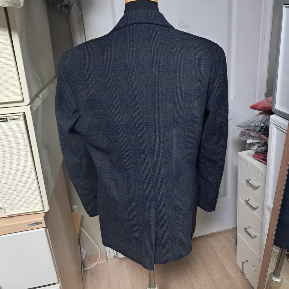 반도INC 울 실크 혼방 체크 모 자켓 95~100 상품이미지3