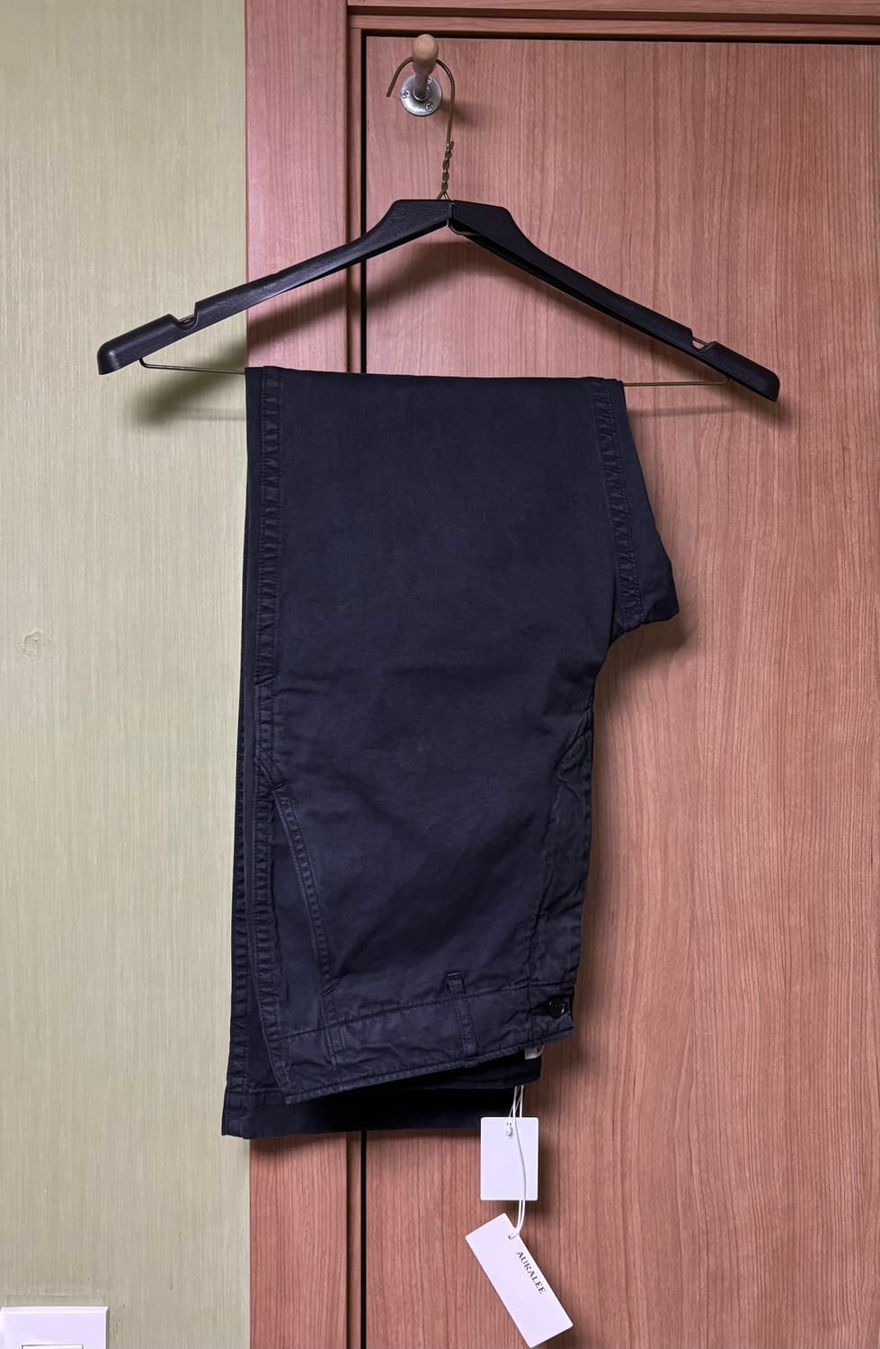 Auralee garment dyed chino 4 size black 상품이미지2
