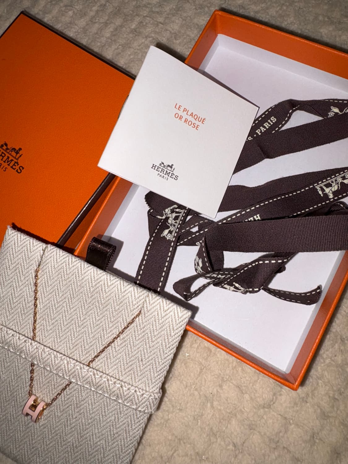 에르메스 정품 미니 팝아슈 목걸이 로즈골드 로즈드라제 상품이미지2