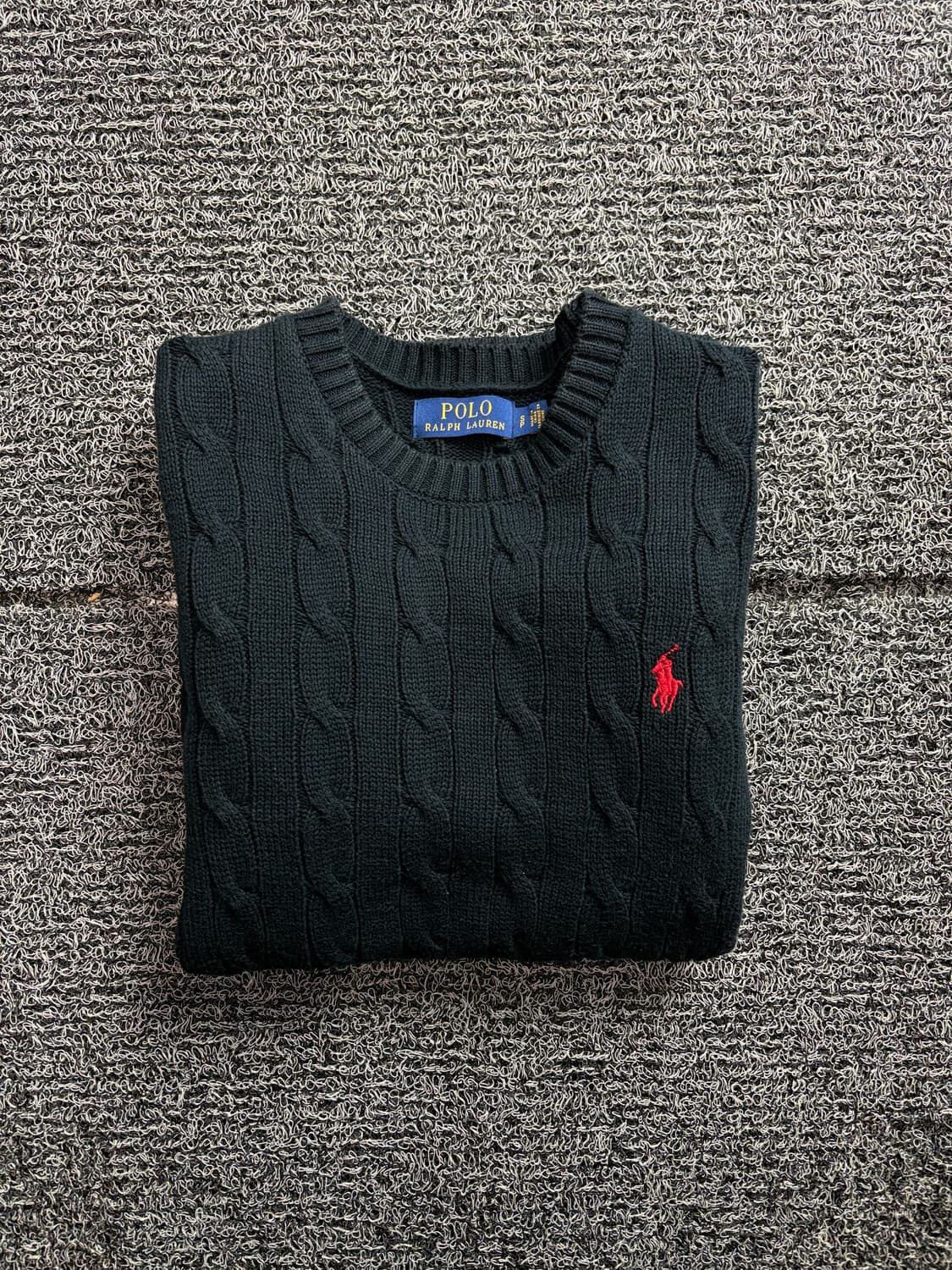 폴로 랄프로렌 블랙 코튼 케이블 꽈베기 니트 2396 상품이미지1