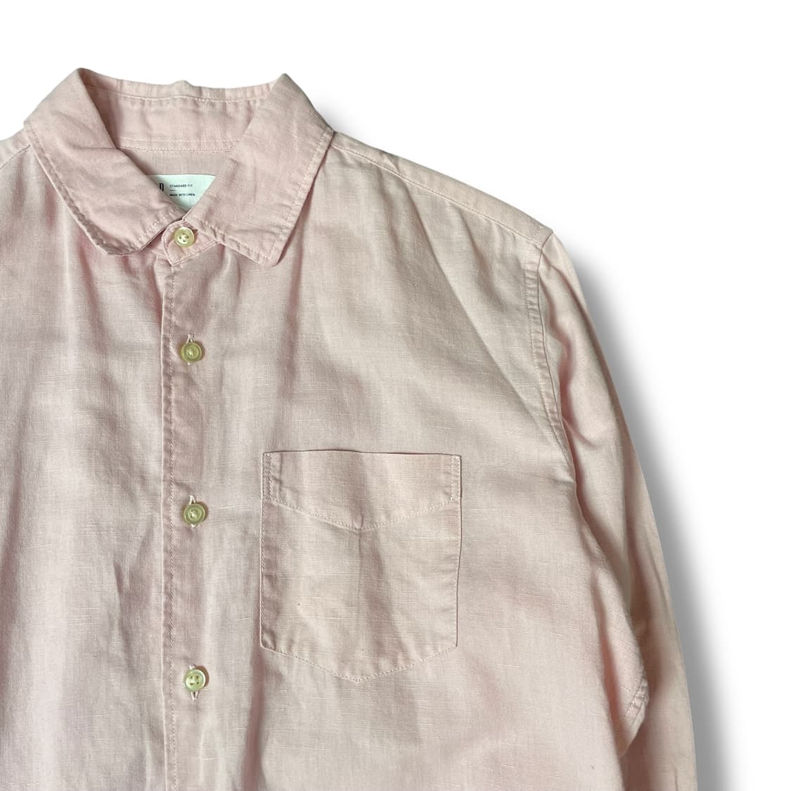 GAP 갭 스탠다드핏 린넨코튼 핑크 셔츠 S 상품이미지3