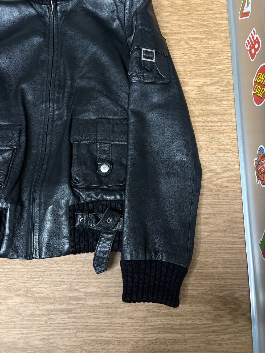 ASAP  하이넥 블랙 래더자켓 상품이미지2