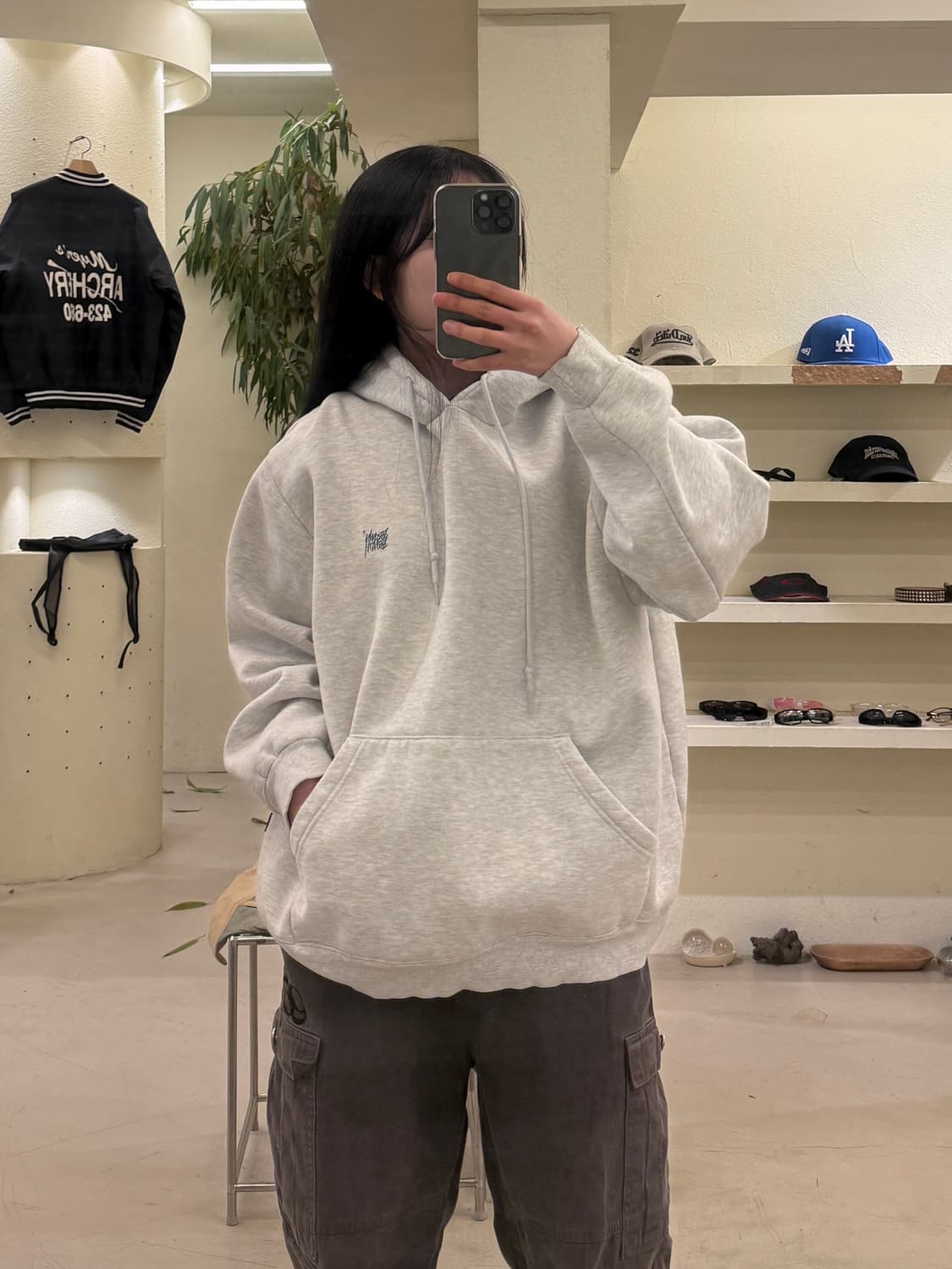 브라운브레스 빅 로고 그레이 후드티 U488 상품이미지1