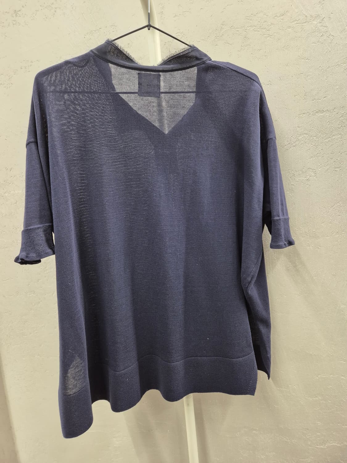 쿠호 네이비 린넨 혼방 카라 니트 S 상품이미지9