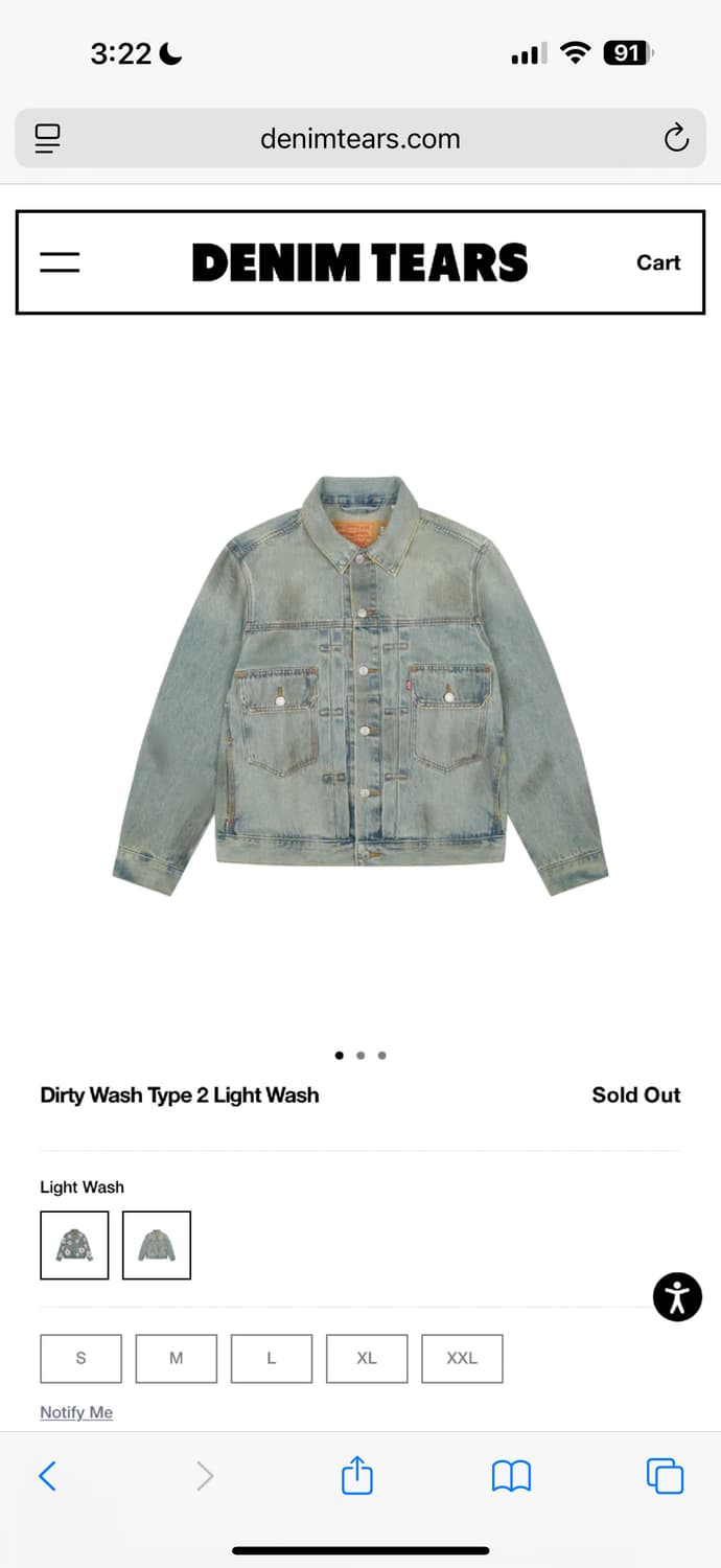 M] 데님티어스 x 리바이스 더티 워시 타입2 자켓 라이트 워시 상품이미지7