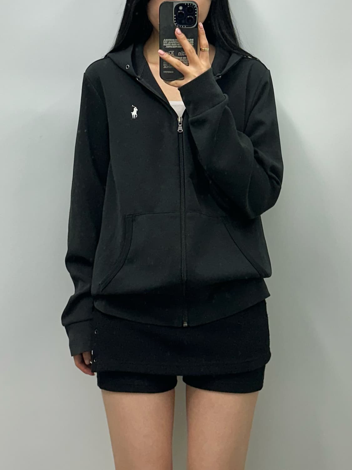 폴로 랄프로렌 화이트포니 블랙 후드집업 상품이미지1