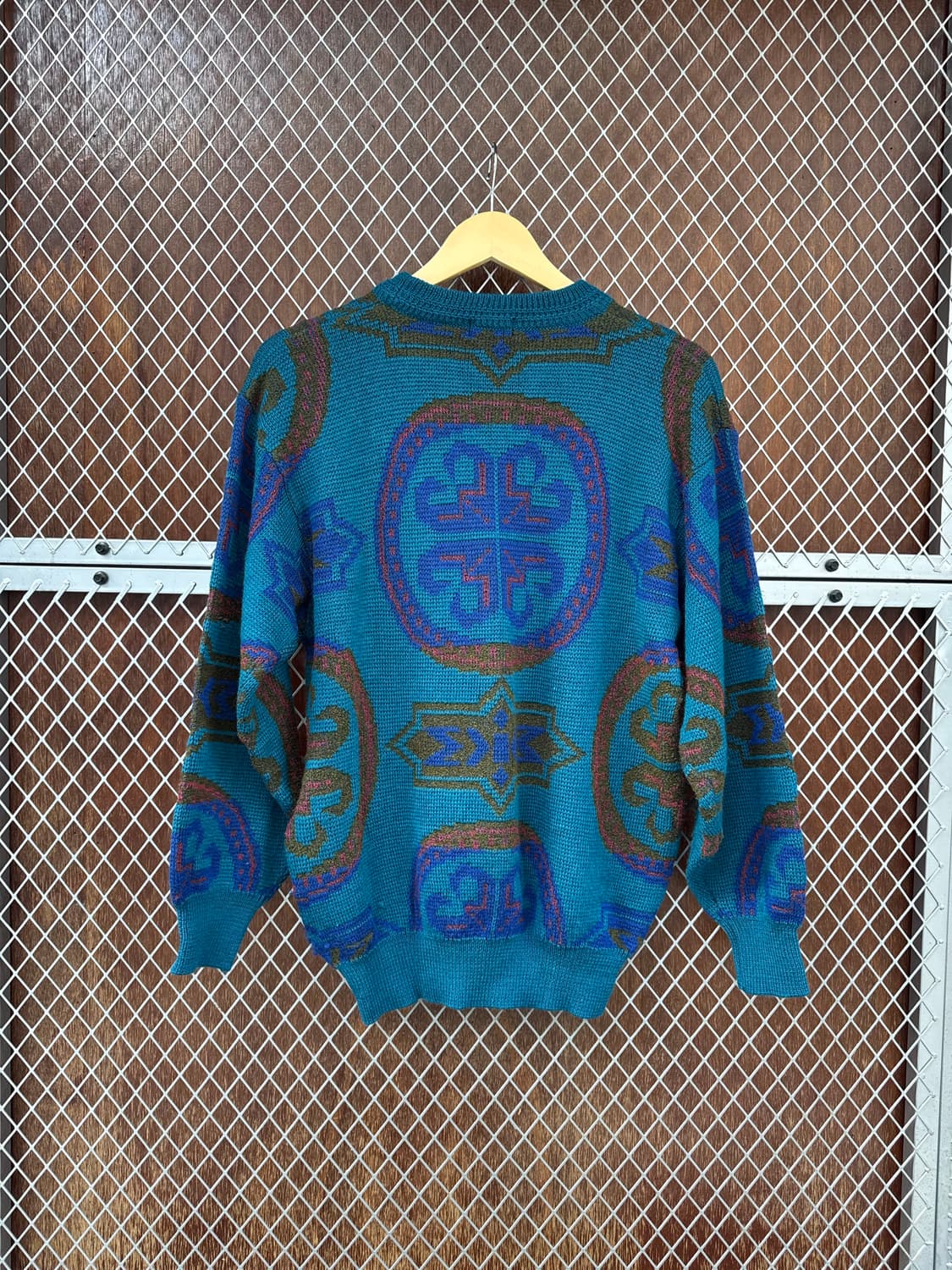 일본빈티지 JPN 패턴 울 니트 스웨타 M 상품이미지5