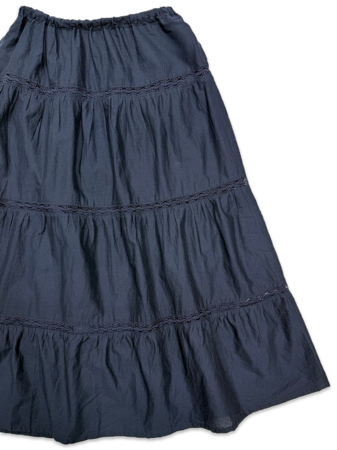 빈티지 네이비 레이스 플레어 롱 스커트 상품이미지2