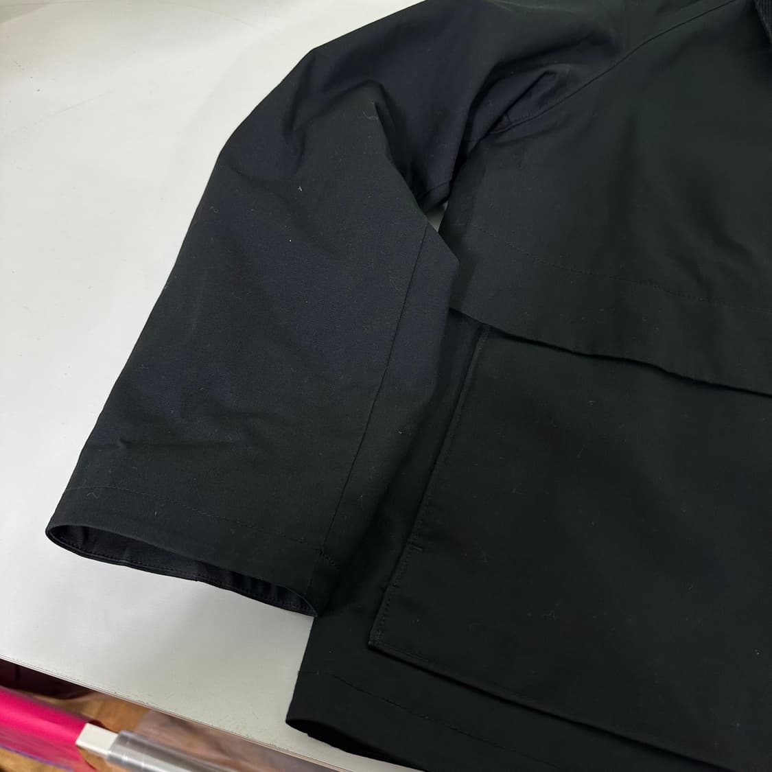 L 유니클로 블랙 코듀로이배색 워크 헌팅자켓 상품이미지2