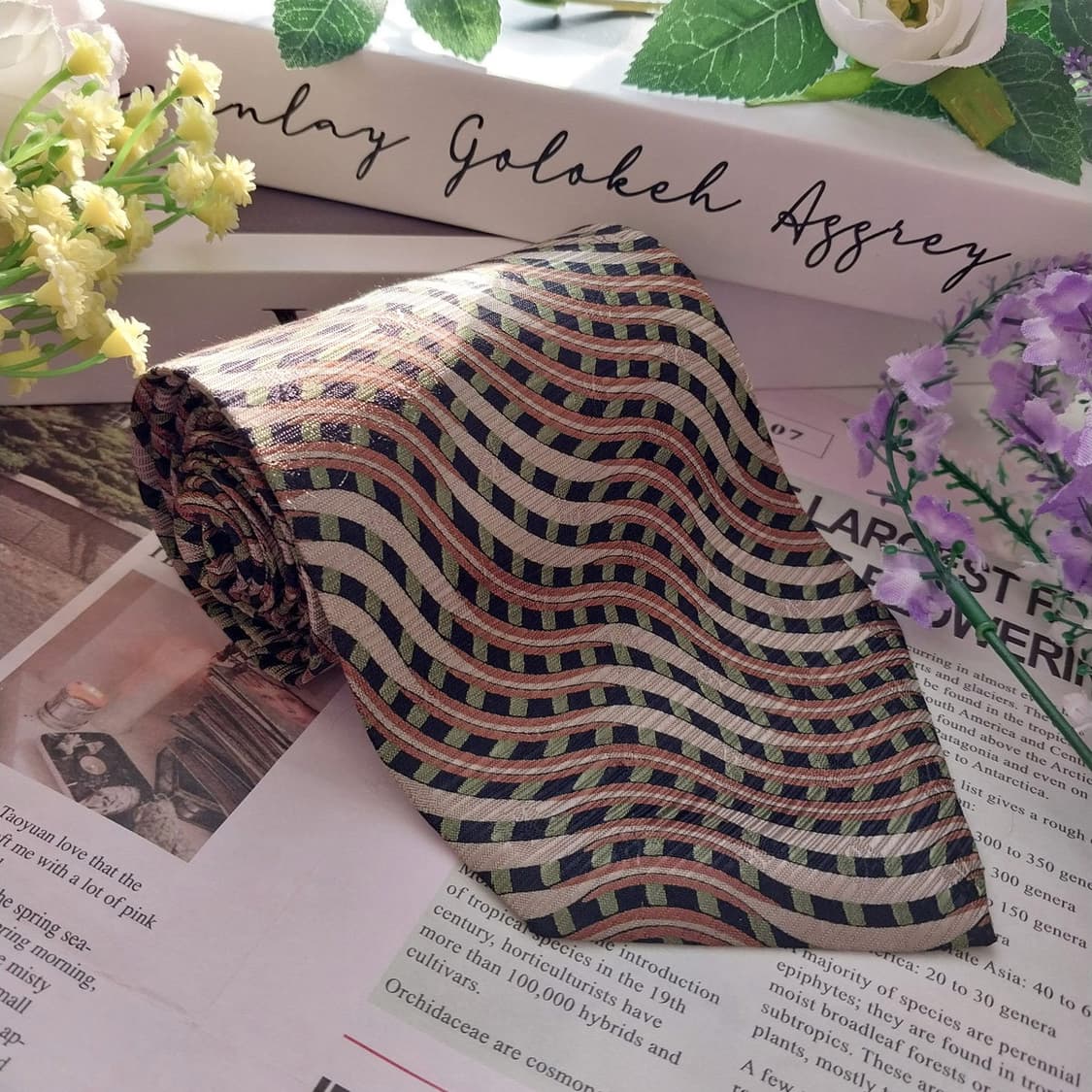 캘빈클라인 실크 웨이브 패턴 넥타이 9.6cm A+등급  K1367
 상품이미지2