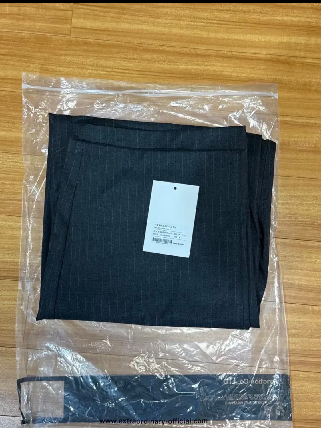 밀로 아카이브 스트라이프 팬츠 차콜 M 상품이미지2