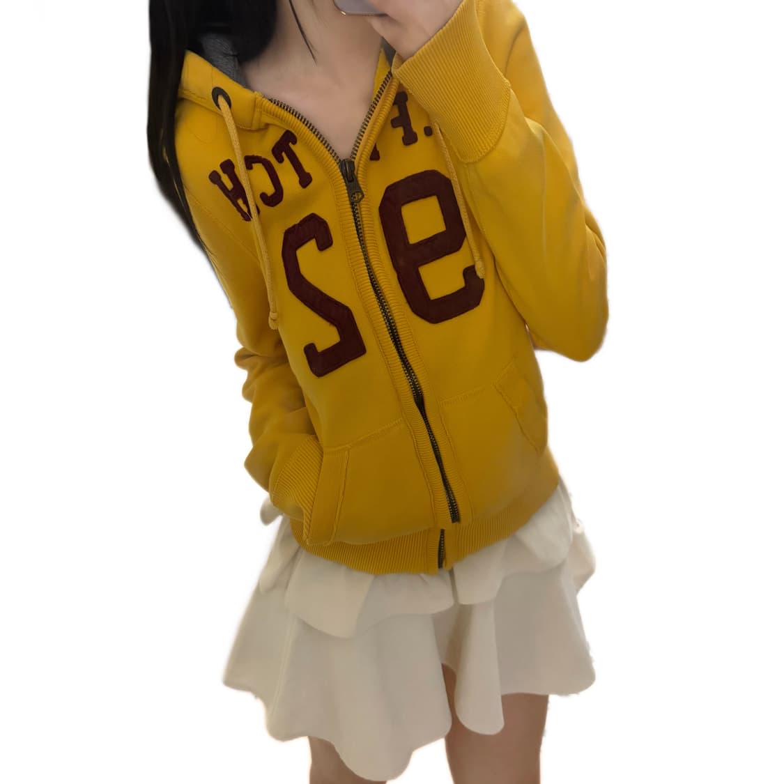 대장급 아베크롬비 버건디 옐로우 후드집업 상품이미지2