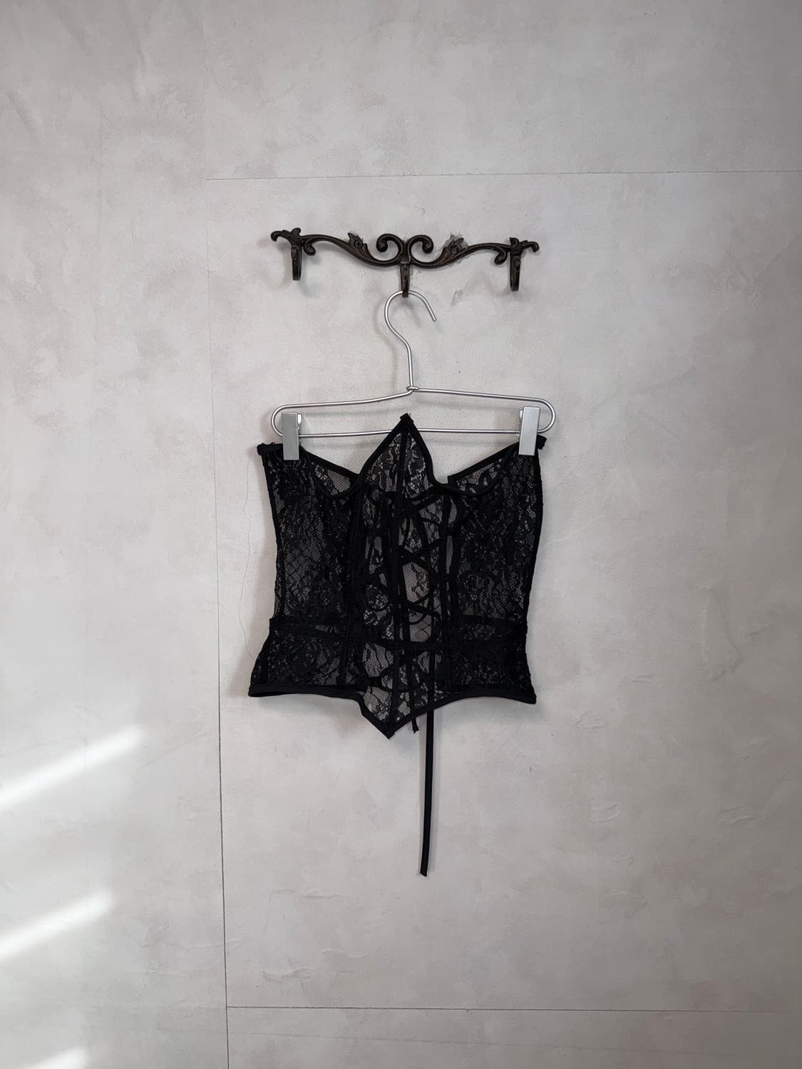 Black orinetal floral lace corset  상품이미지4